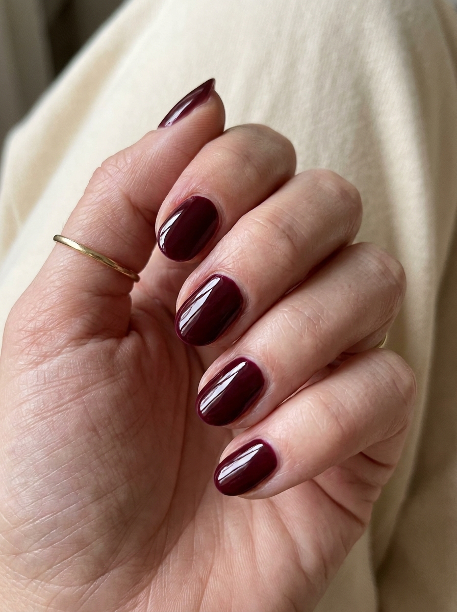 Burgundy October Nails als Oktober Nägel Ideen Inspiration 2026